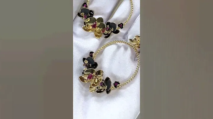 Оригинальные золотые серьги Roberto Bravo Black Orhid 🪷