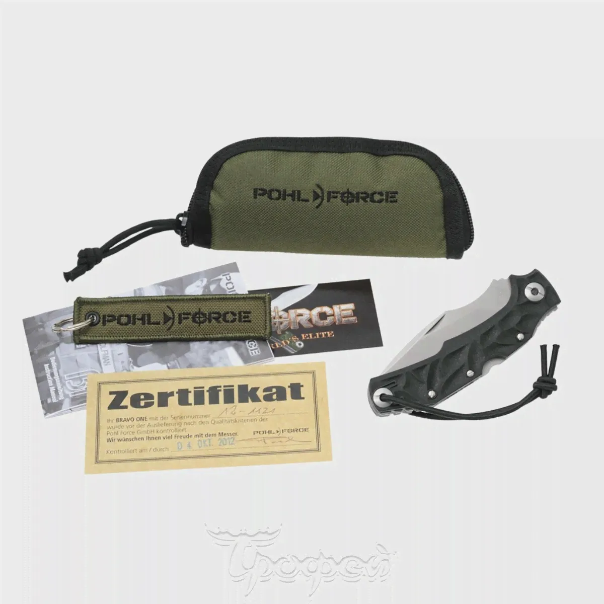 Нож складной сталь 440С, матовый, плейн PF1026 Bravo Outdoor Pohl Force-1