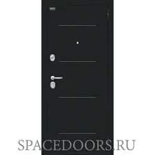 Входная дверь Bravo Лайн Букле черное/Grey Melinga