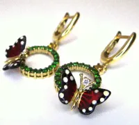 Золотые серьги Roberto Bravo Monarch Butterfly