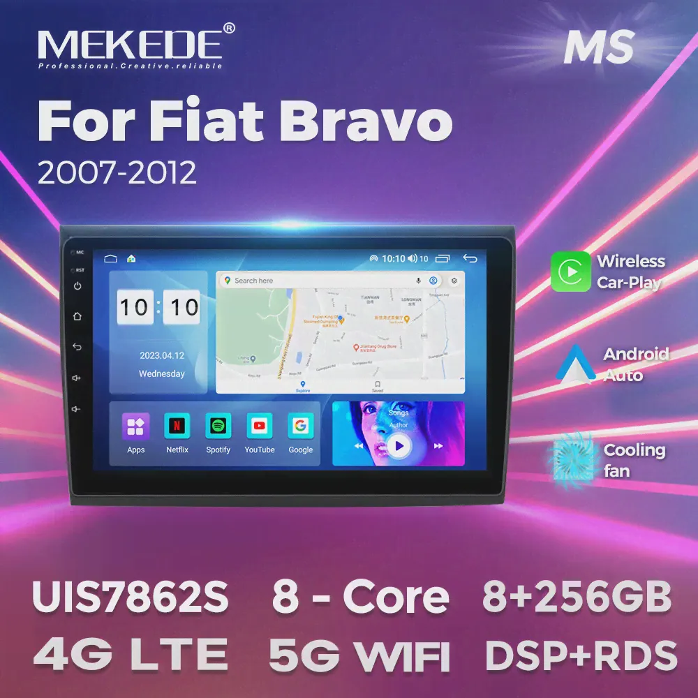 Система MEKEDE Android Автомобильный мультимедийный плеер для Fiat Bravo 2007 2008 2009 2010 2011 2012 DSP DVR Камера Поддержка Carplay Ai Voice-0
